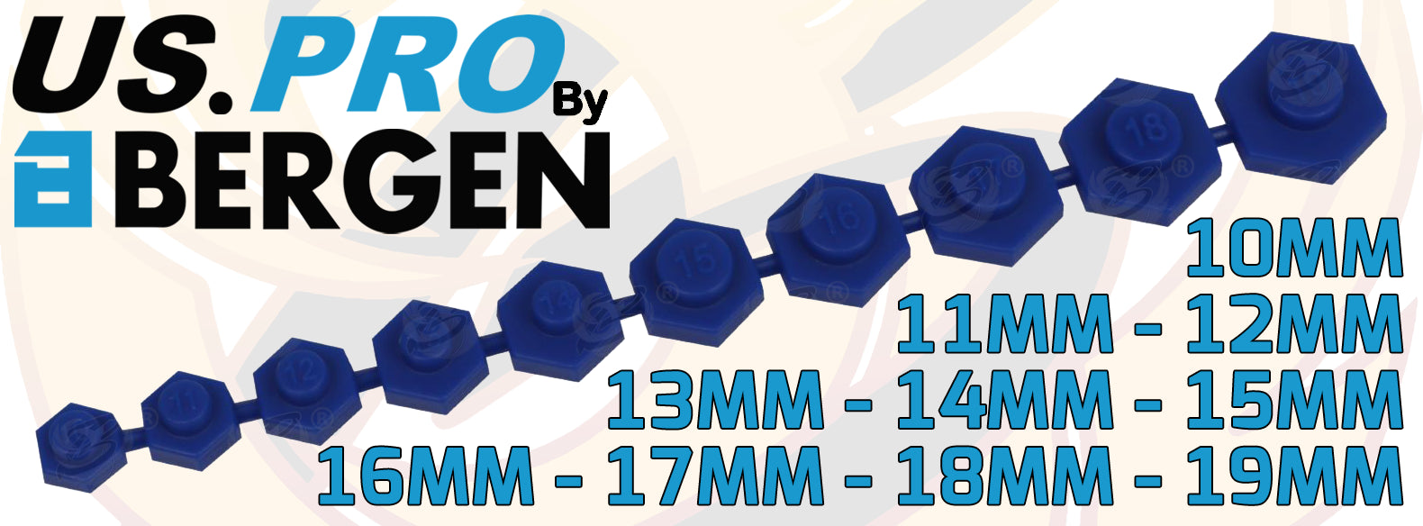 US PRO 10PCS MAGNETIC SOCKET INSERTS 10MM - 19MM