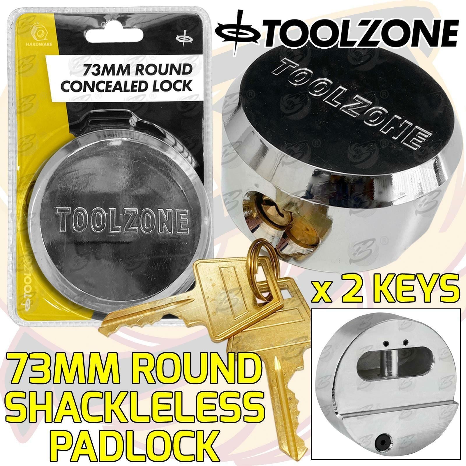 TOOLZONE 73MM ROUND SHACKLELESS PADLOCK