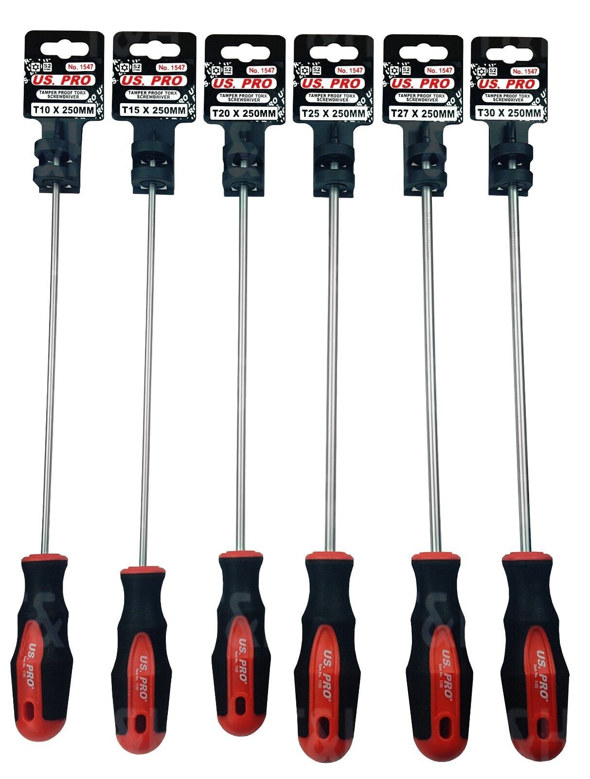 US PRO 6PCS EXTRA LONG MAGNETIC TAMPERPROOF TORX SCREWDRIVERS T10 - T30