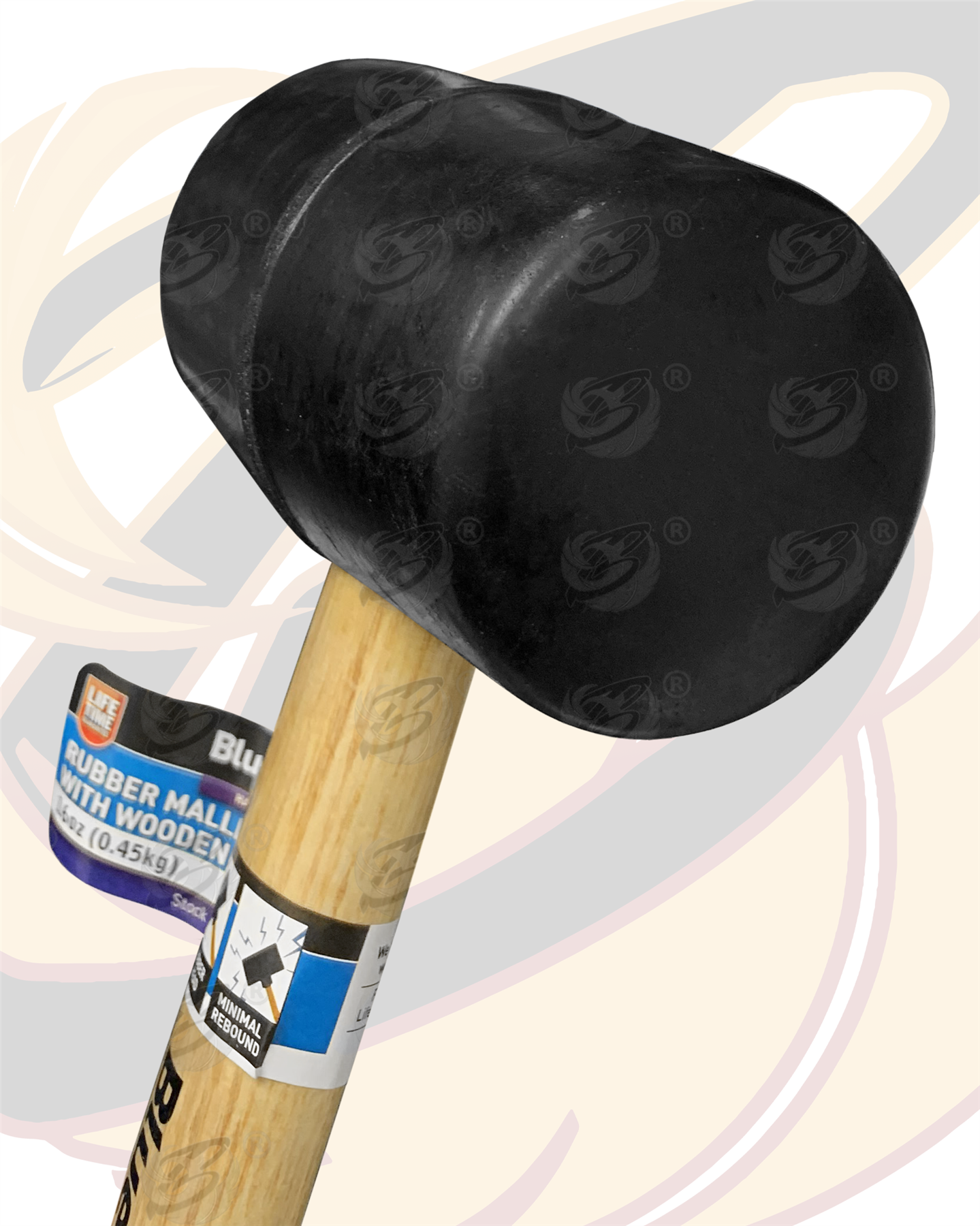 BlueSpot 16Oz Rubber Hammer / Mallet With Wooden Handle 6 ( 26528 )