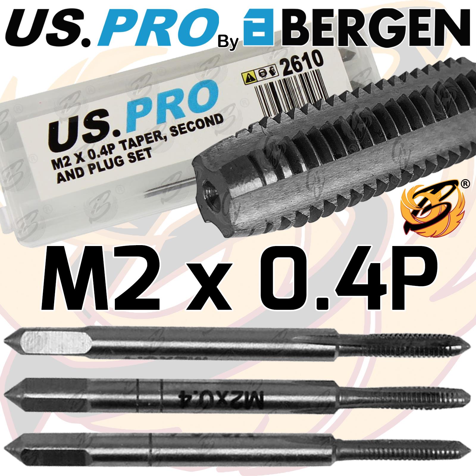 US Pro M2 x 0.4P Taper, Second & Plug Set 2610