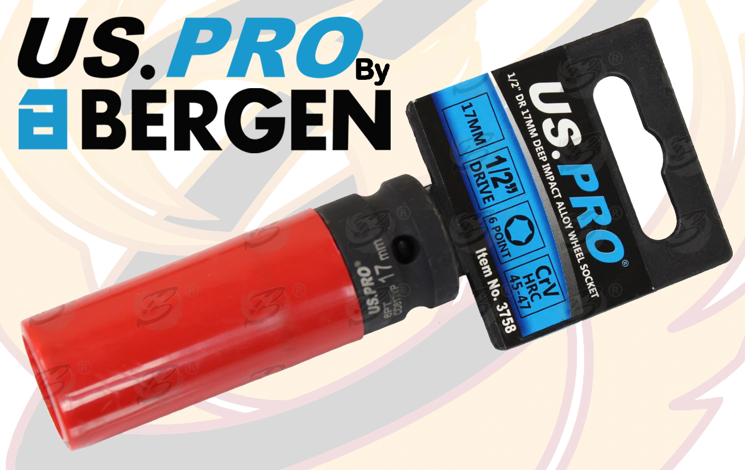 US Pro 17mm 1/2" Drive 6 Point Deep Impact Alloy Wheel Nut Socket ( 3758 )