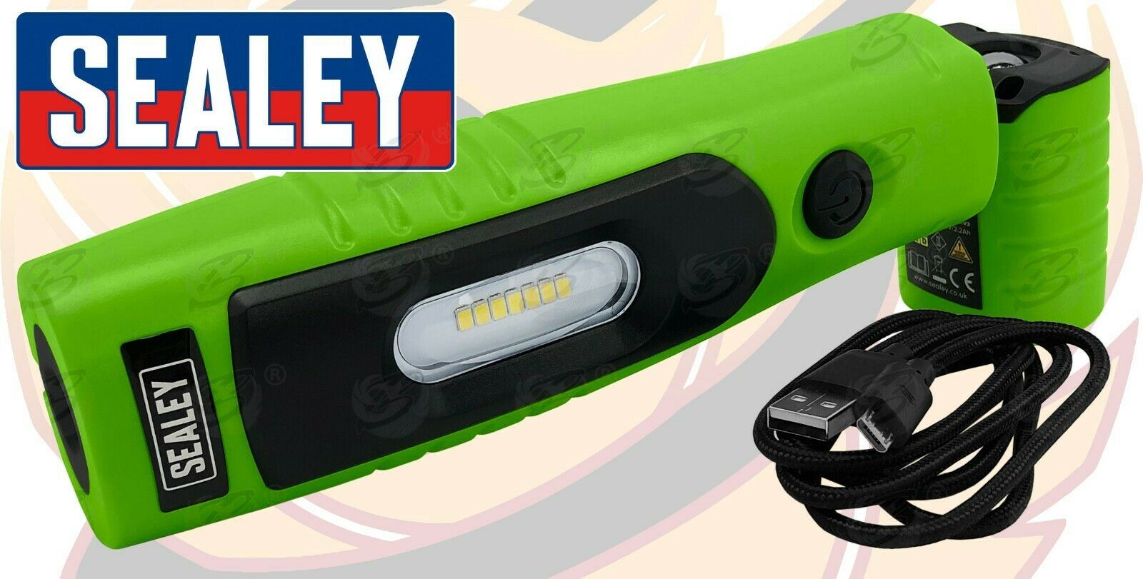 SEALEY RECHARGEABLE SMD LED LI - ION WORK LIGHT ( GREEN )