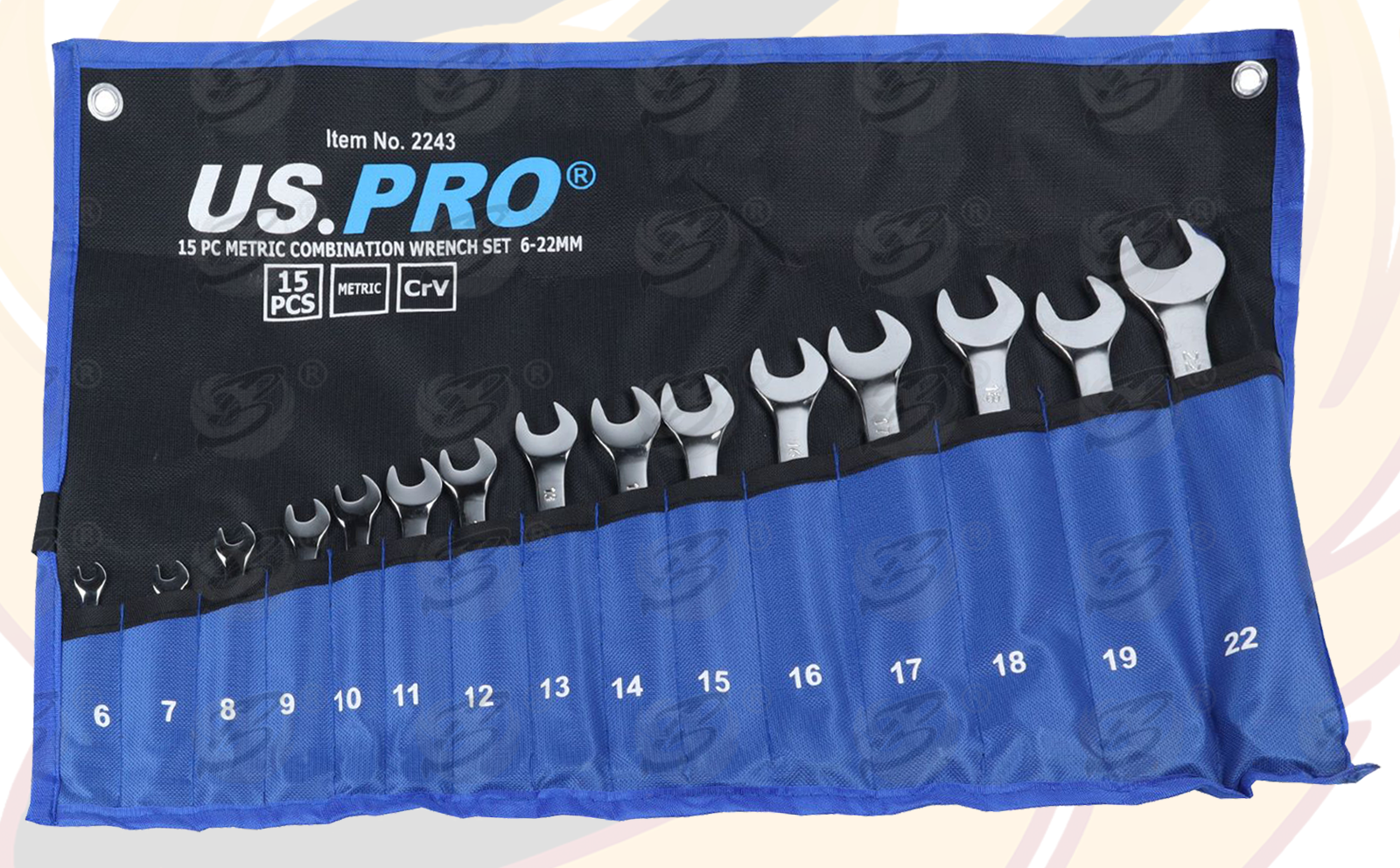 US Pro 15 Piece Metric Combination Spanner Set 6 - 22mm ( 2243 )