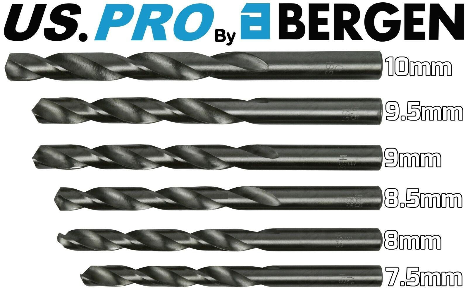 US Pro 25 Piece HSS Metal Drill Bits 1mm - 13mm 2697
