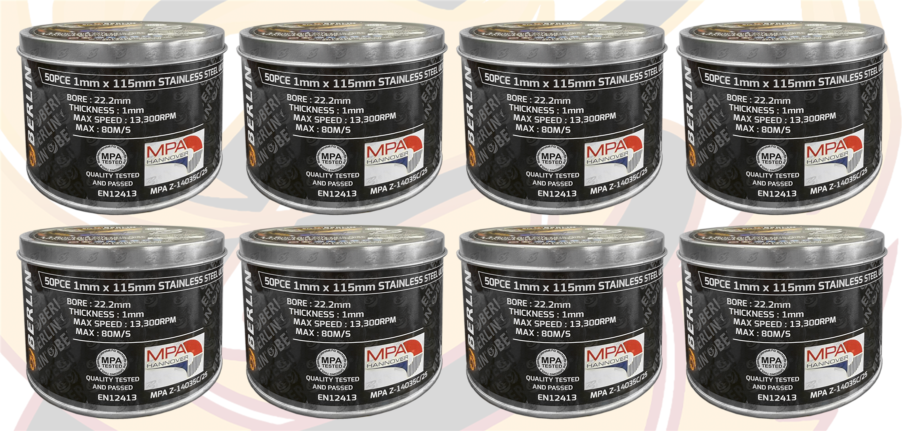 Berlin 1mm Thick Stainless Steel Cutting Discs ( x 400 Discs ) BER018 ( x 40 )