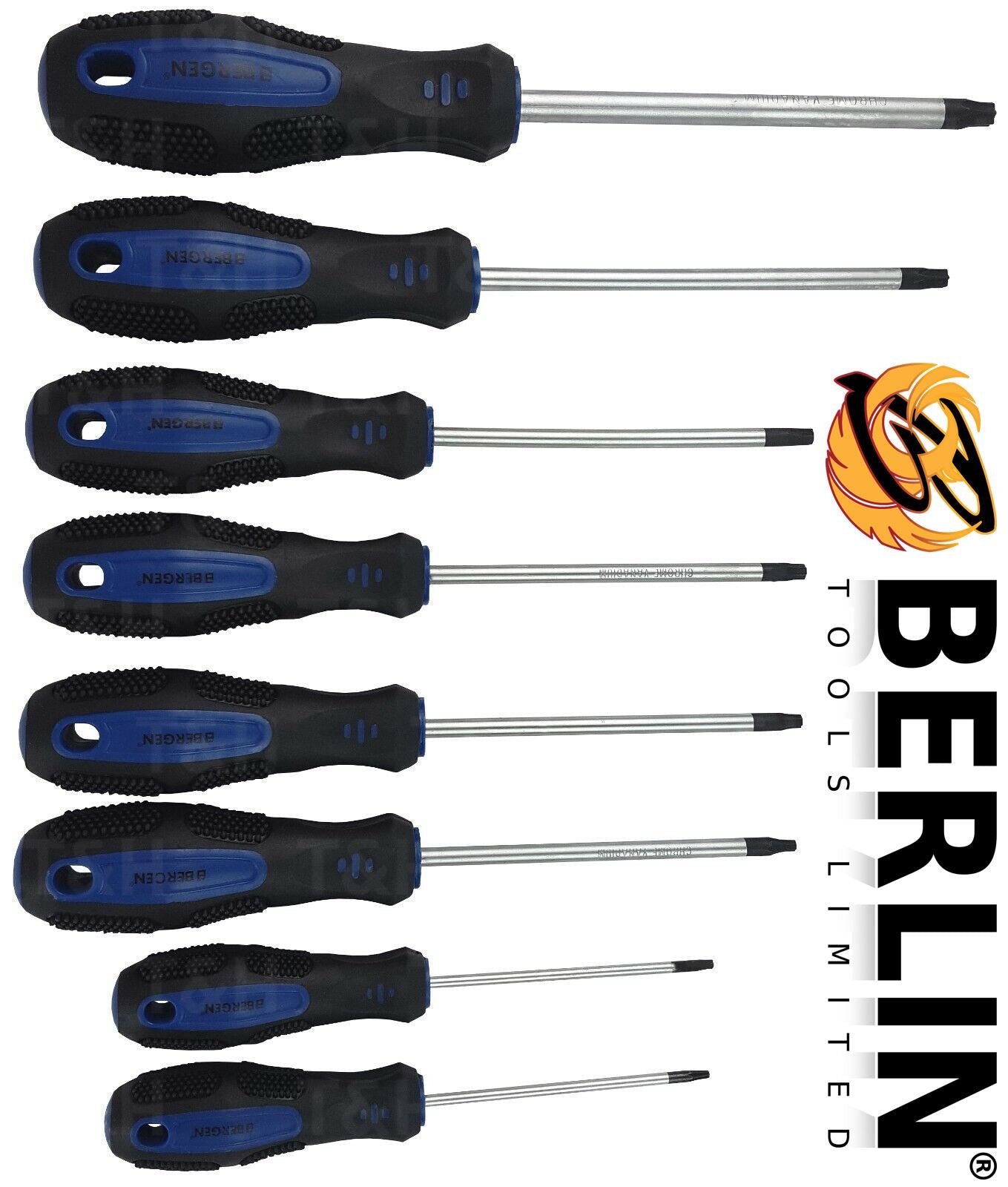 US Pro 8 Piece Magnetic Tamperproof Torx Screwdrivers T8 - T40 1608