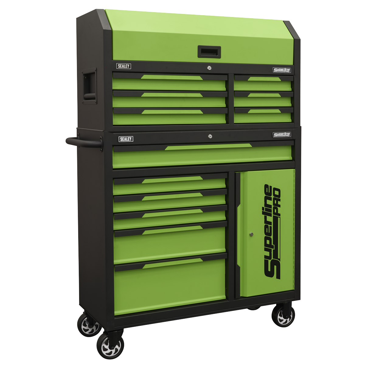 Sealey Superline Pro 12 Drawer & Cupboard Toolbox ( Green ) AP1080HVG