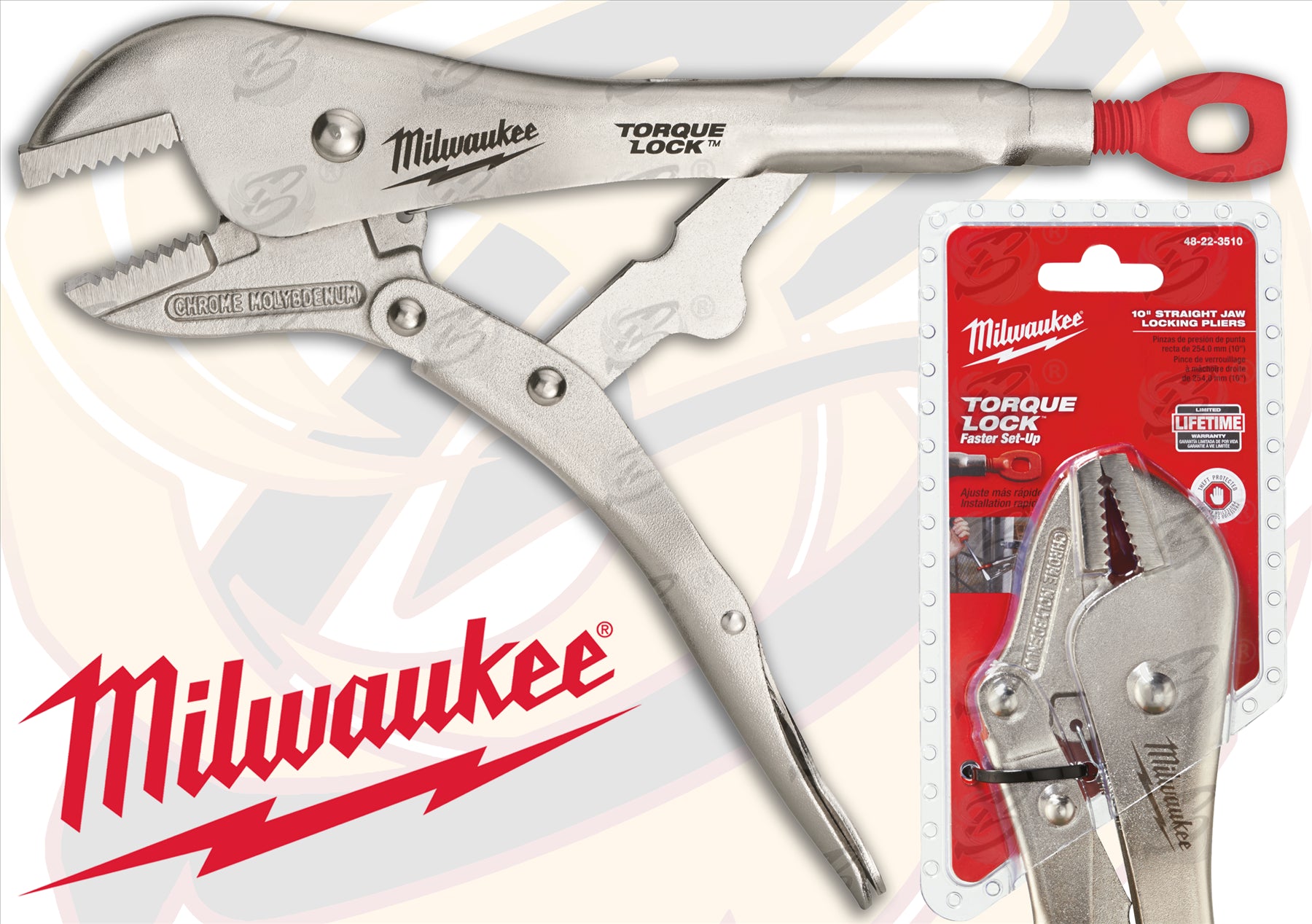 MILWAUKEE 10" STRAIGHT JAW TORQUE LOCK LOCKING PLIERS
