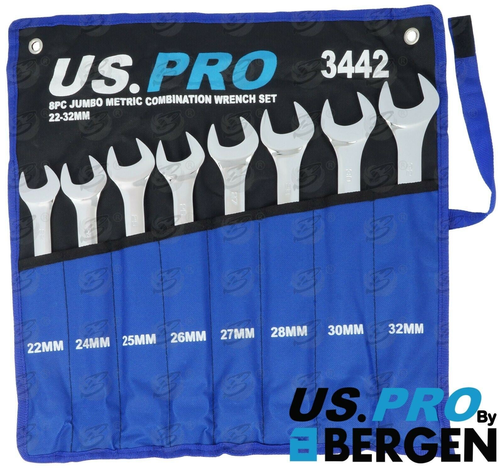 US PRO 8PCS JUMBO COMBINATION SPANNER SET 22MM - 32MM