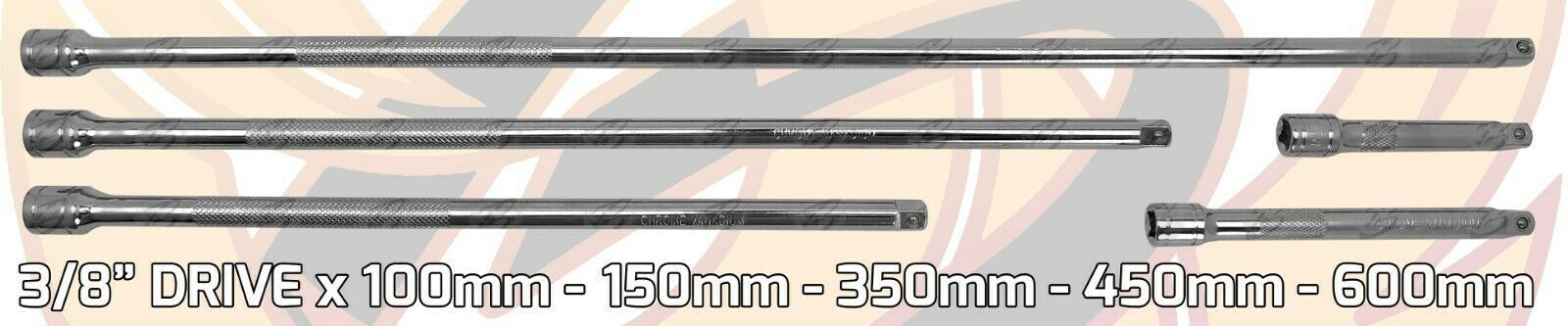 BLUESPOT 5PCS 3/8" DRIVE EXTRA LONG EXTENSION BARS 100MM - 600MM