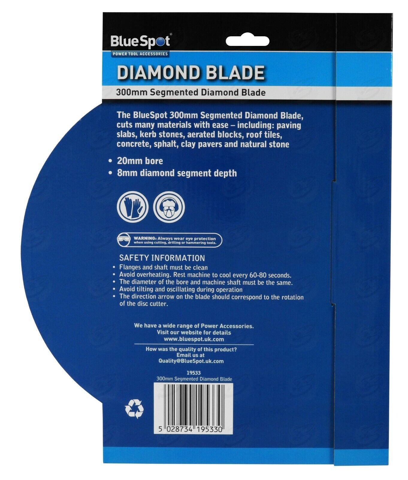 BlueSpot 12" ( 300mm ) Diamond Cutting Disc 19533