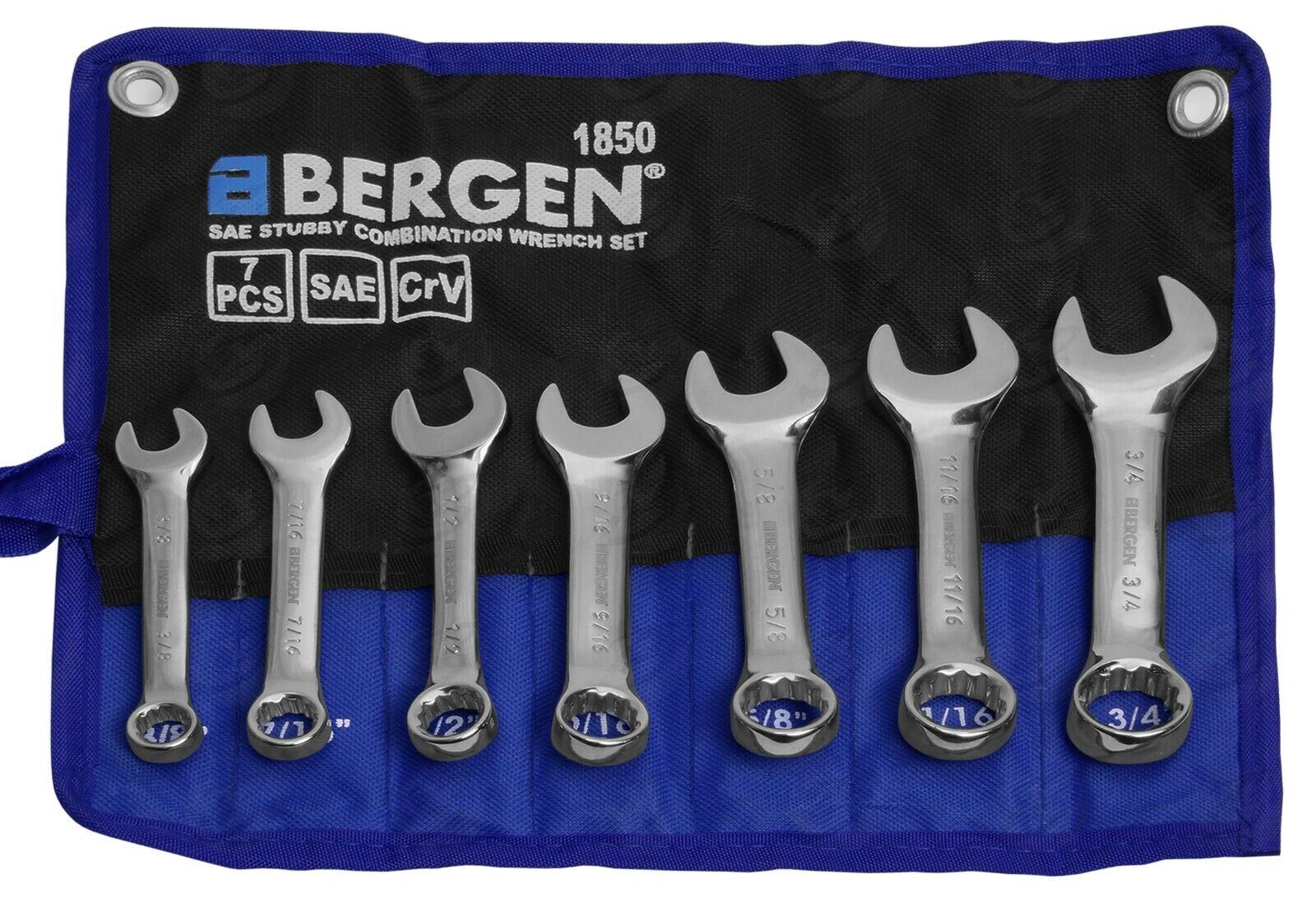 US Pro 7 Piece Stubby Sae Combination Spanners 3/8" - 3/4" 2248