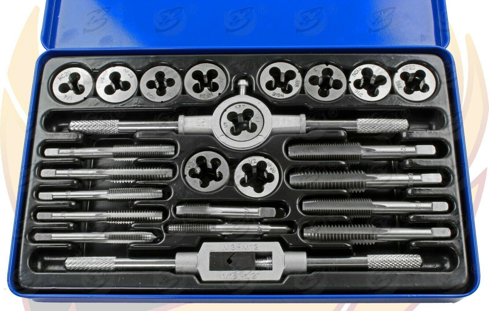 US PRO 24PCS UNC / UNF TAP & DIE SET 1/8" - 1/2"