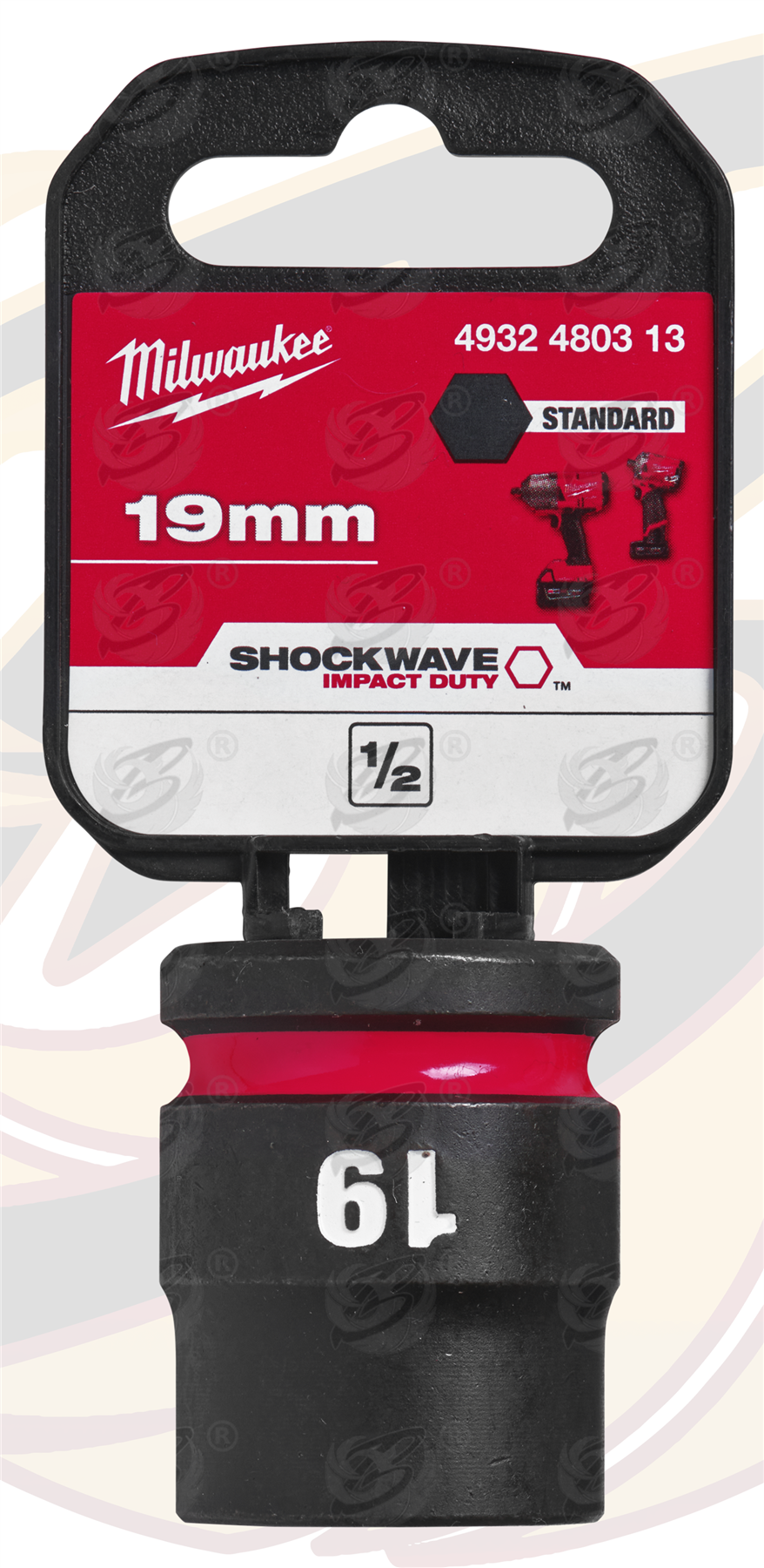 Milwaukee 19mm 1/2" Drive 6 Point Shallow Impact Socket ( Single ) ( 4932480313 )