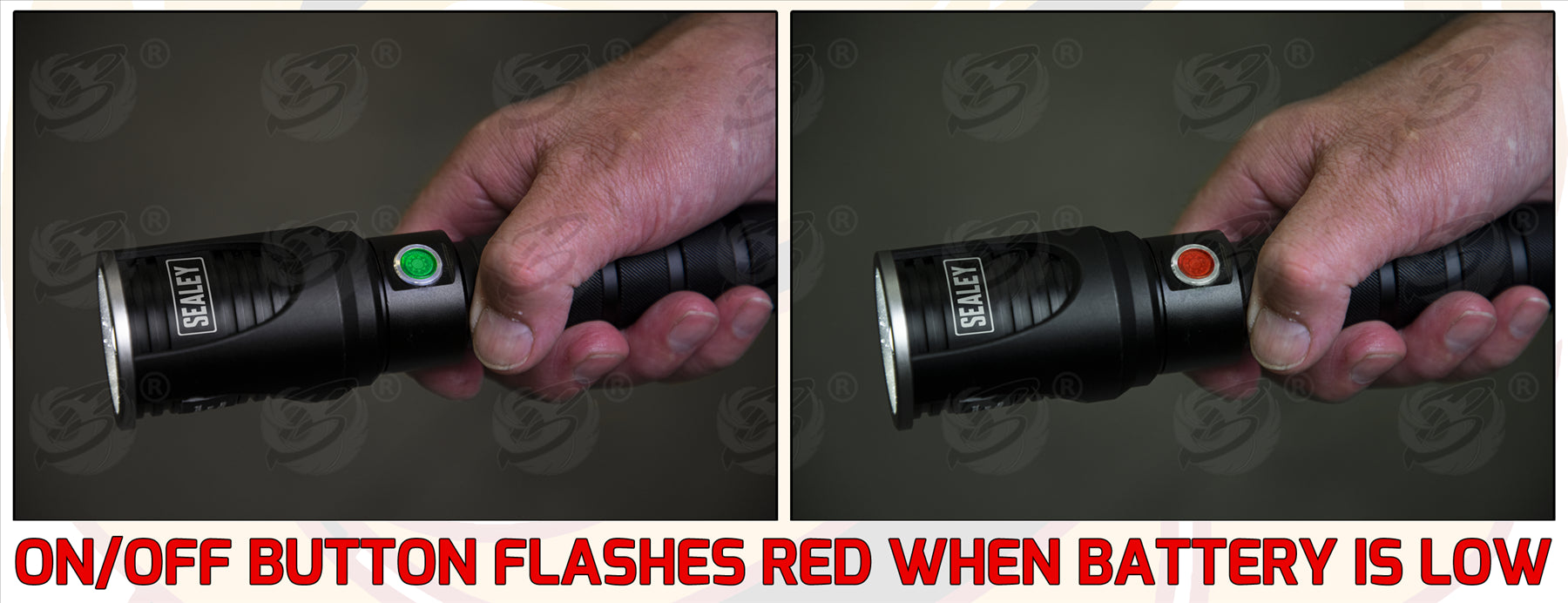 SEALEY RECHARGEABLE LI - ION SMD LED TORCH 10W 300LM - 1000LM