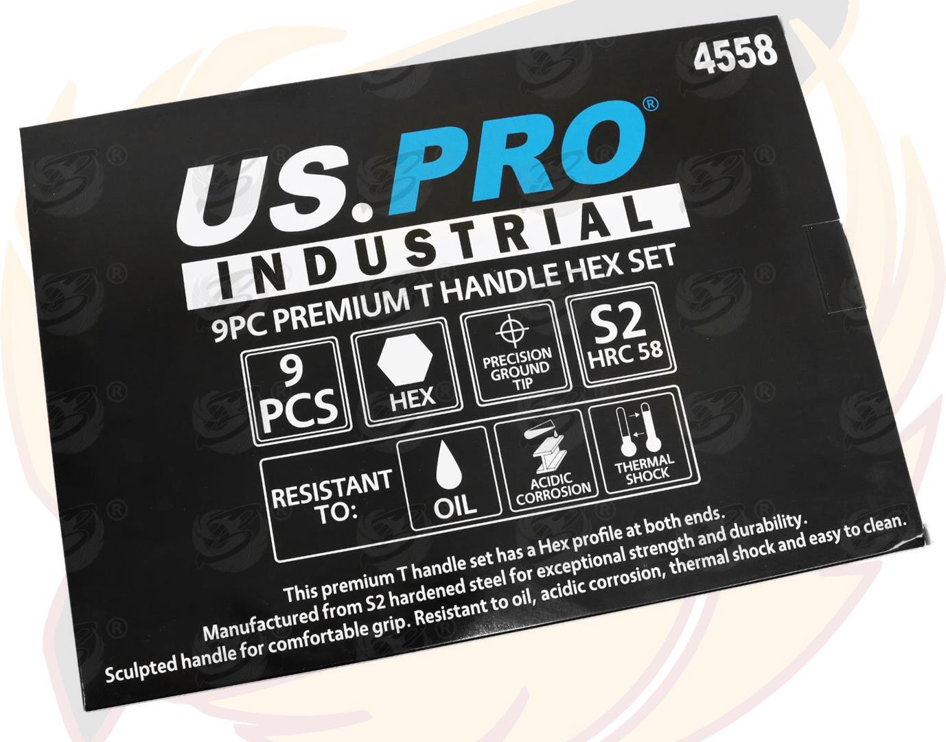 US PRO INDUSTRIAL 9PCS T HANDLE HEX KEYS H1.5 - H11