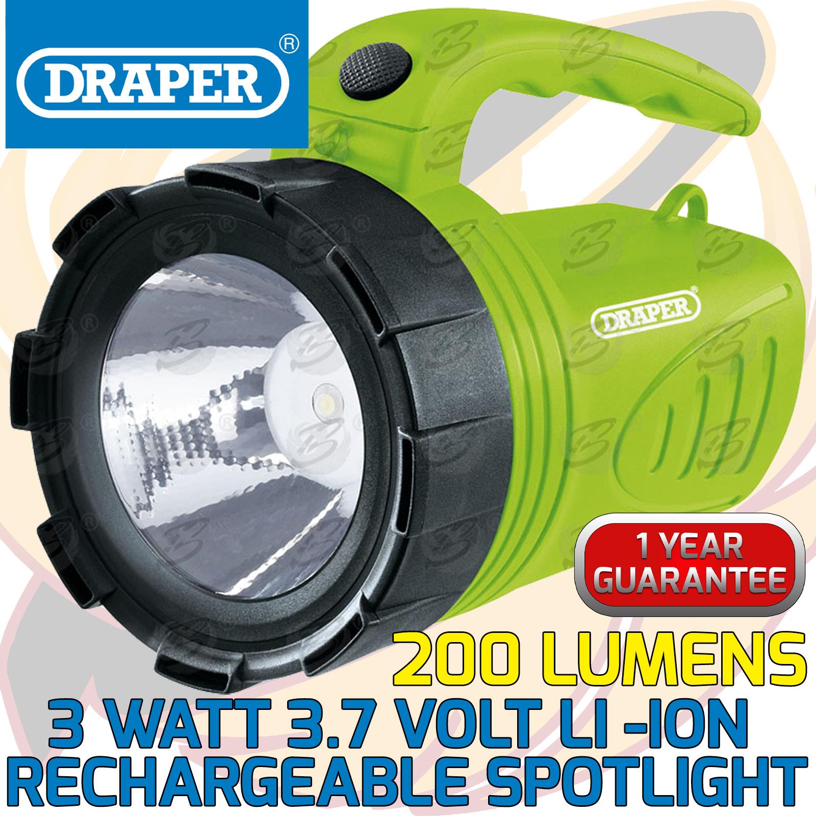 DRAPER 3W LED CORDLESS SPOTLIGHT TORCH