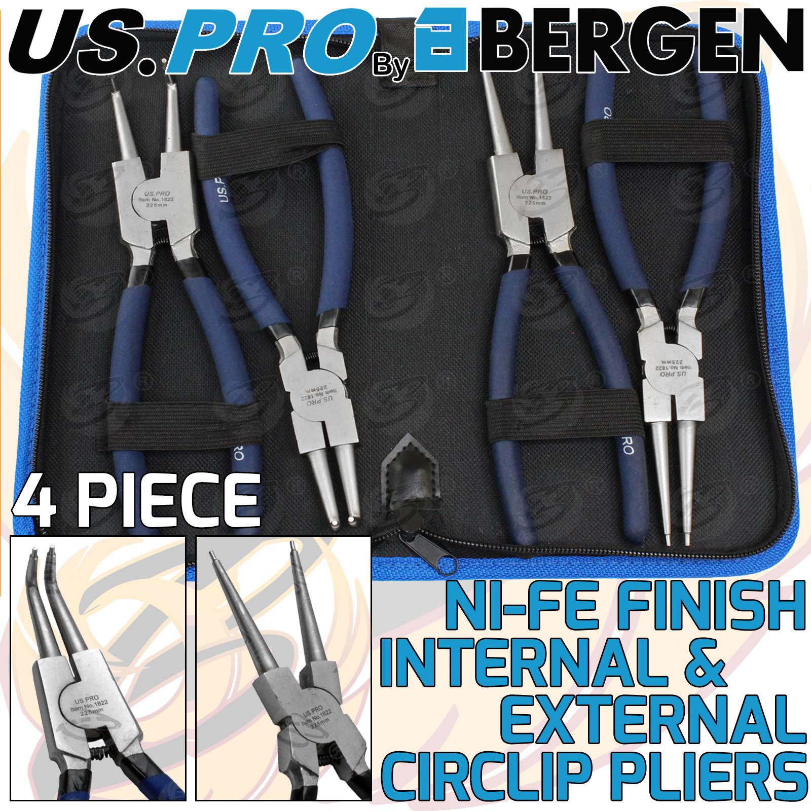 US PRO 4PCS 9" NI-FE CIRCLIP PLIERS