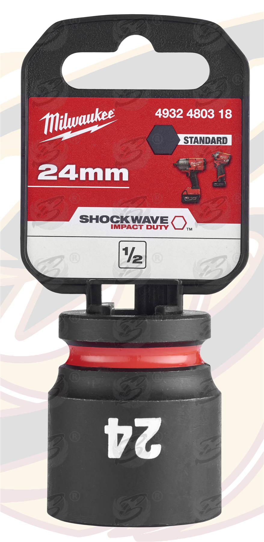 Milwaukee 24mm 1/2" Drive 6 Point Shallow Impact Socket ( 4932480318 )