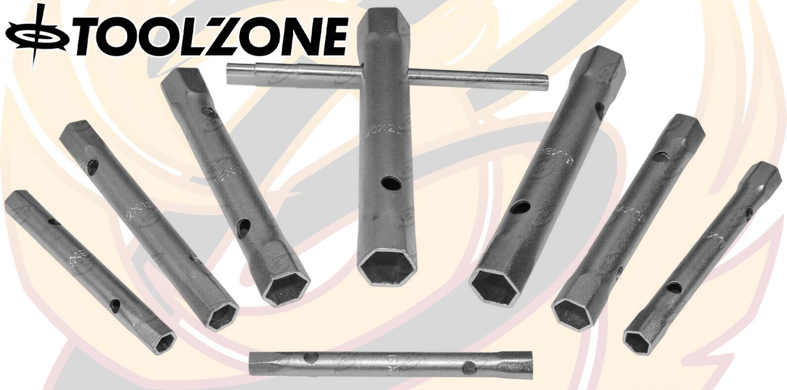 TOOLZONE 8PCS TUBULAR BOX SPANNERS 6MM - 22MM