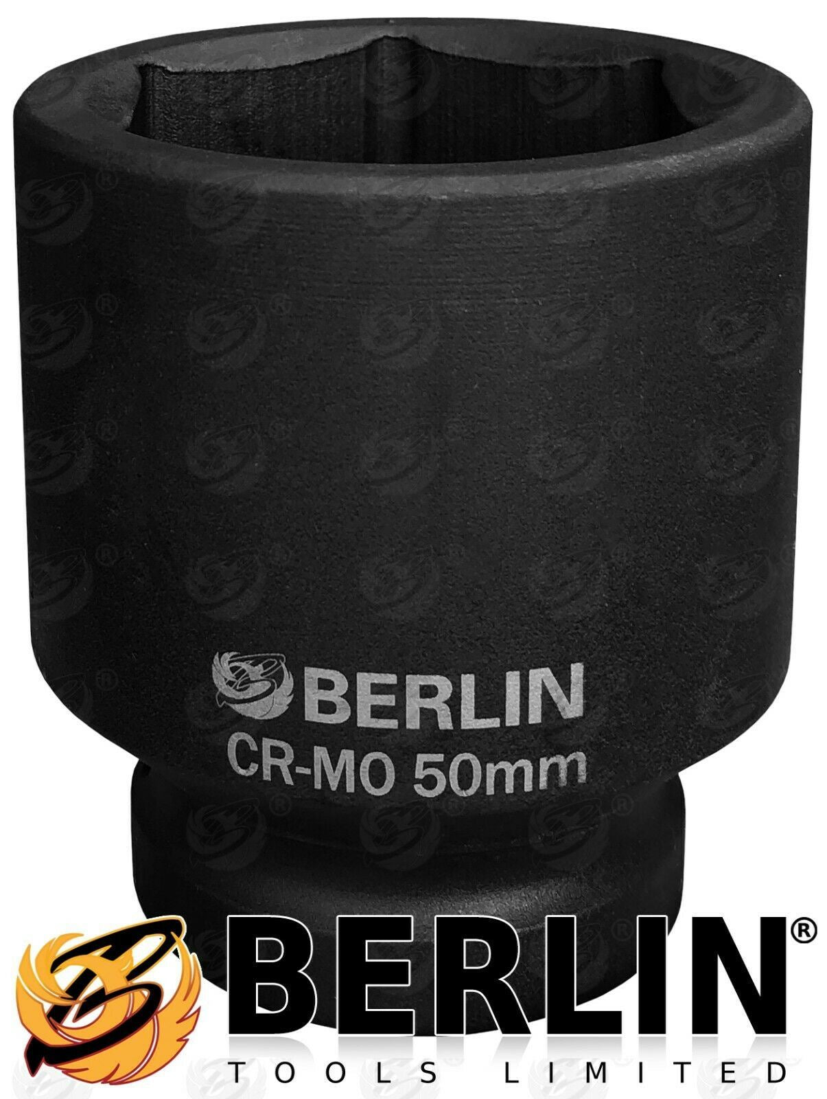 BERLIN 10PCS 1" DRIVE 6 POINT DEEP IMPACT SOCKETS 22MM - 50MM