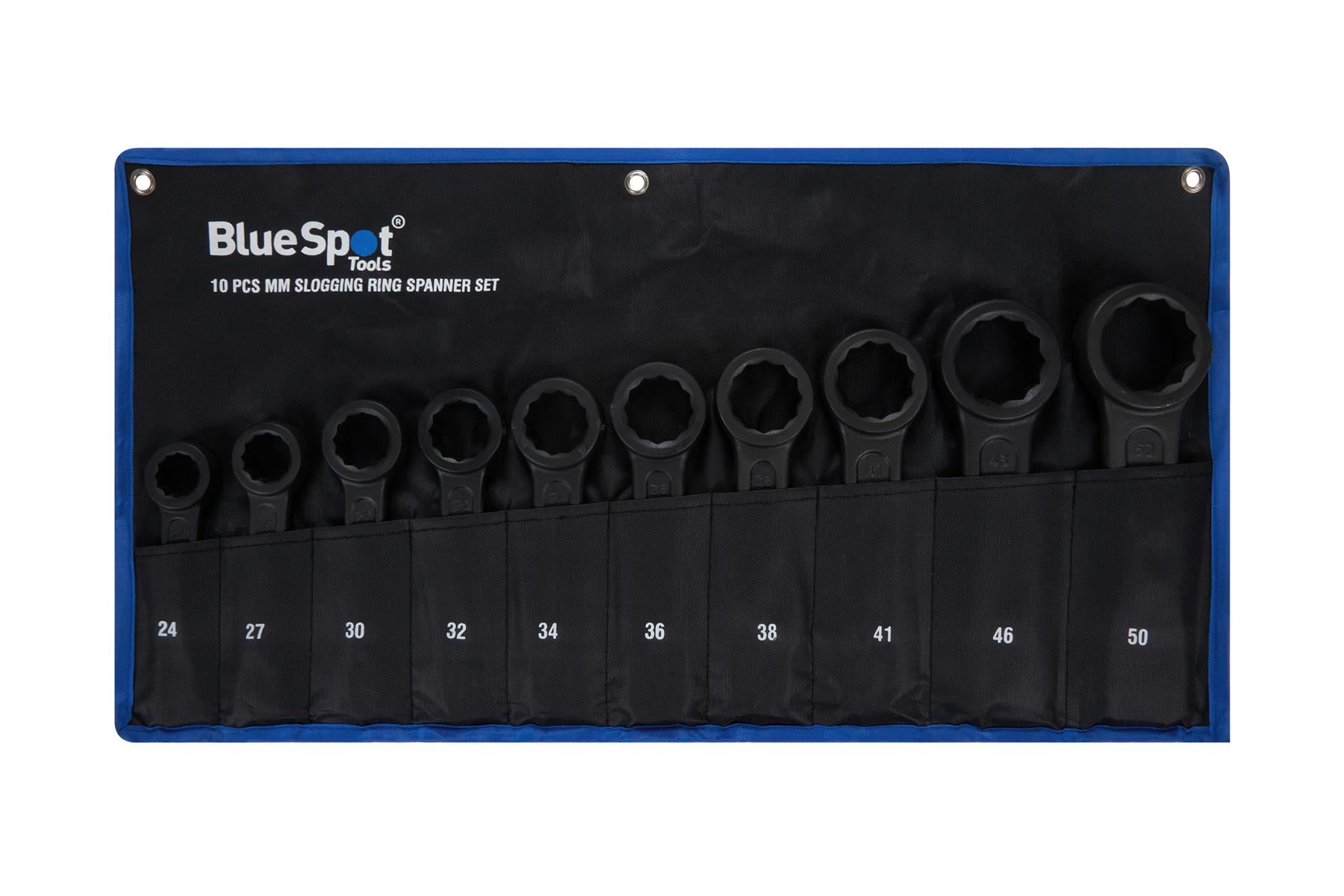 BlueSpot 10 Piece Metric Slogging Ring Spanners ( 24mm - 50mm ) 04130