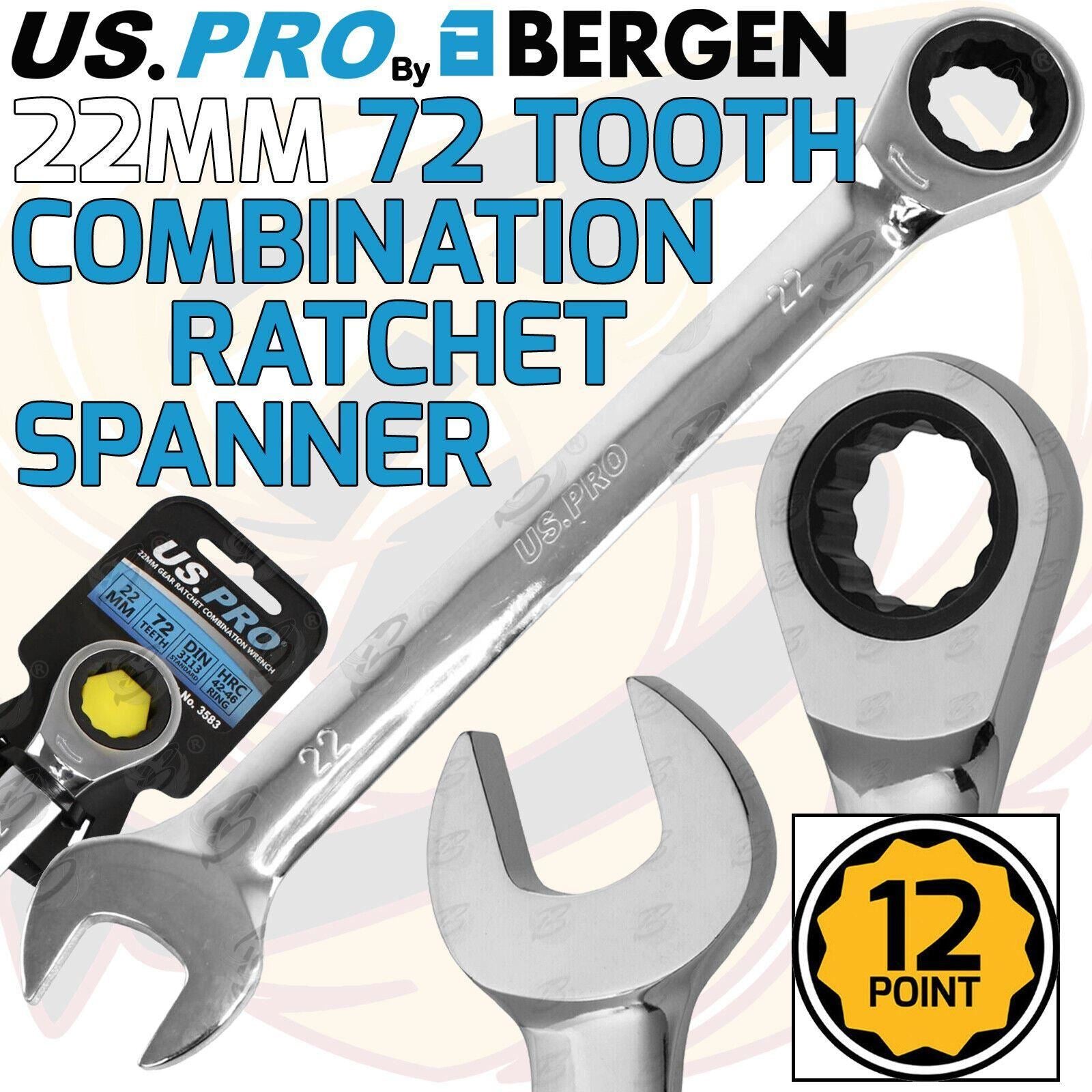 US Pro 22mm 72 Tooth Ratchet Spanner 3583