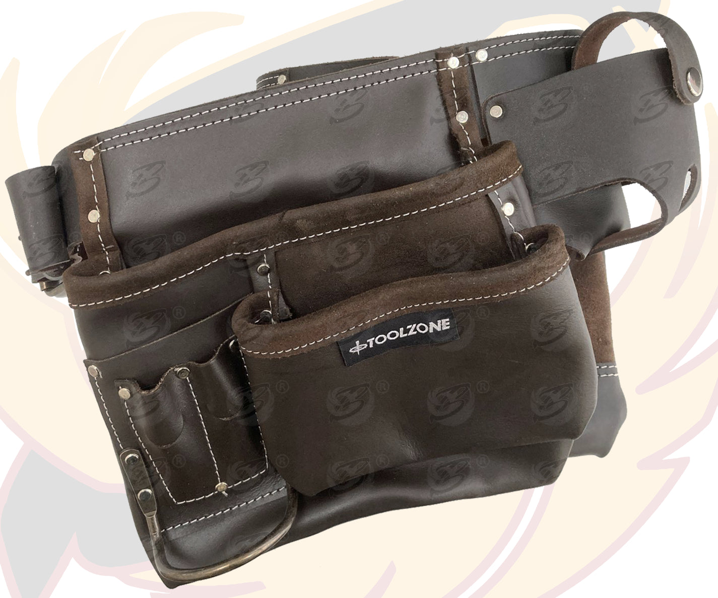 TOOLZONE DOUBLE LEATHER WORK BELT