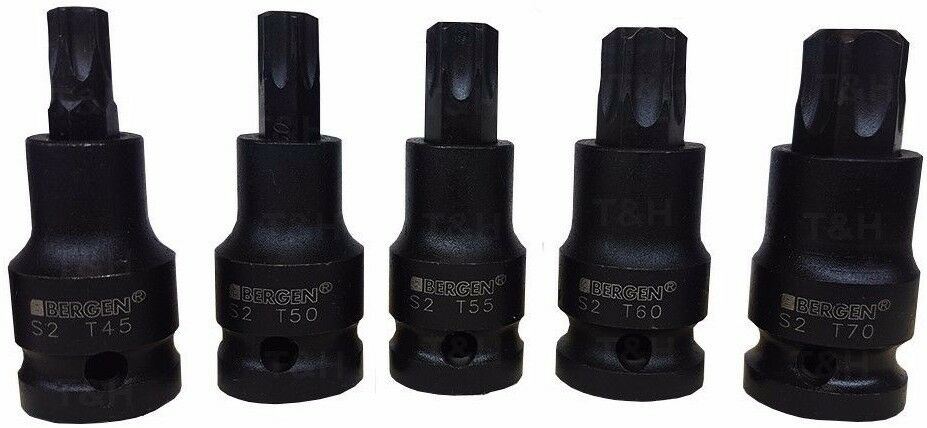 US PRO 10PCS 1/2" DRIVE IMPACT TORX BIT SOCKETS T20 - T70