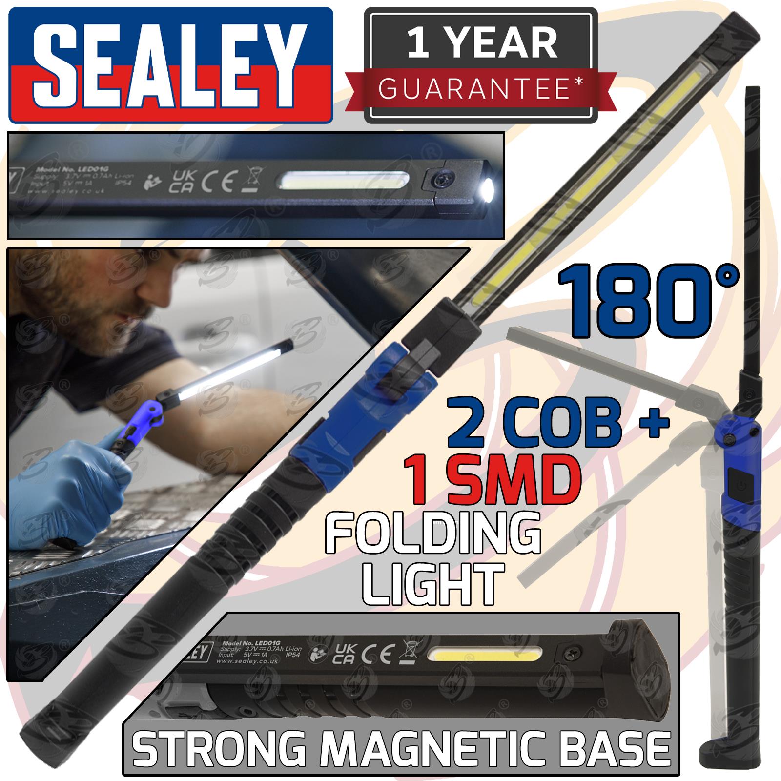 SEALEY RECHARGEABLE SMD LED LI - ION WORK LIGHT ( BLUE )