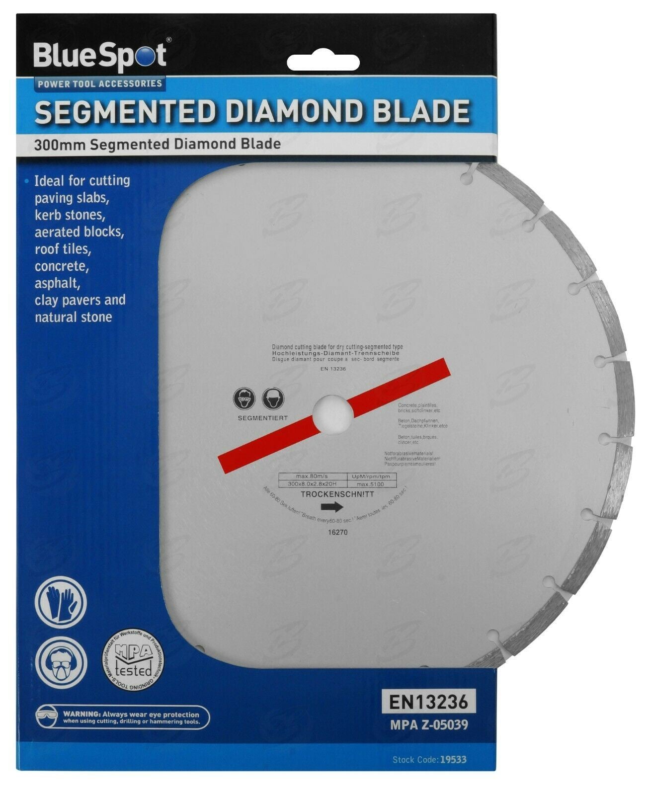 BLUESPOT 12" DIAMOND CUTTING DISC