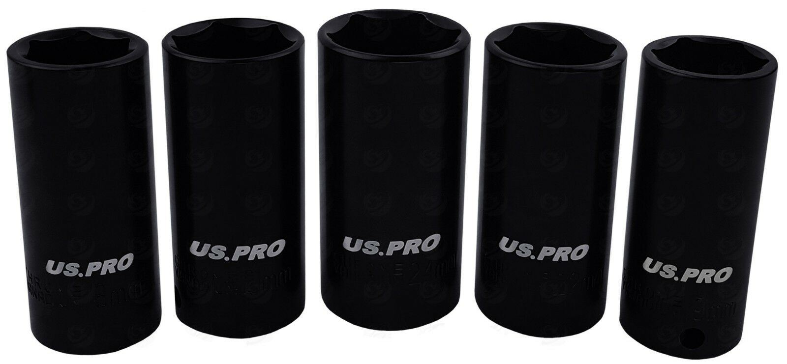 US PRO 10PCS 3/8" DRIVE 6 POINT DEEP IMPACT SOCKETS 10MM - 24MM