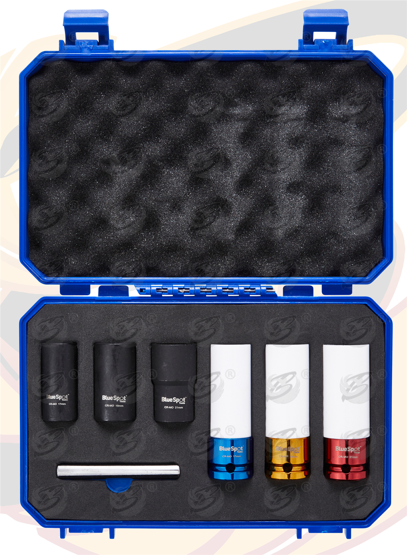 BlueSpot 7 Piece 1/2" Drive Wheel Nut Impact Twist Socket Set ( 17mm - 19mm - 21mm ) ( 01572 )