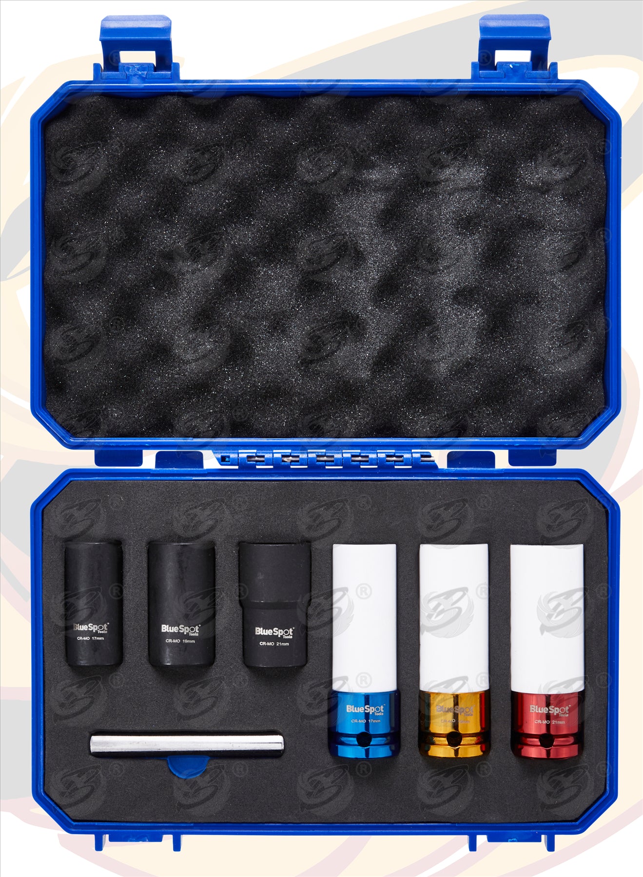 BLUESPOT 7PCS 1/2" DRIVE WHEEL NUT IMPACT TWIST SOCKET SET ( 17MM - 19MM - 21MM )