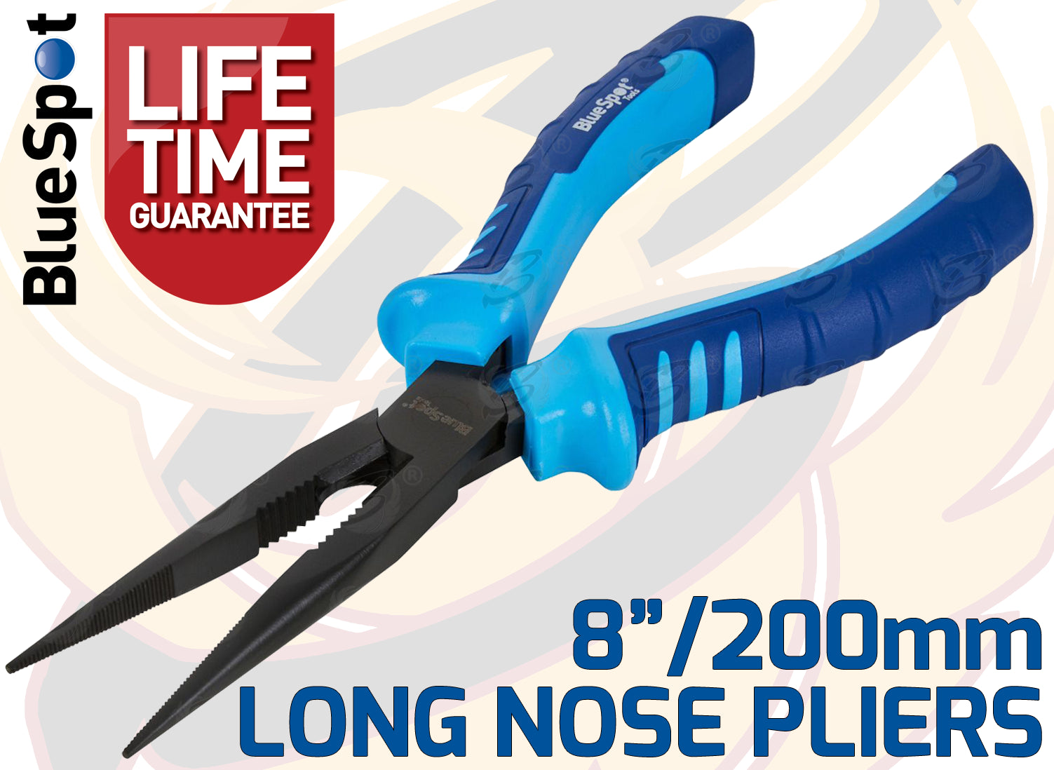 BLUESPOT 200MM (8") HEAVY DUTY LONG NOSE PLIER