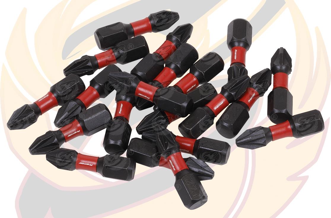 SEALEY 20PCS x PZ2 x 25mm IMPACT DRILL / DRIVER BITS