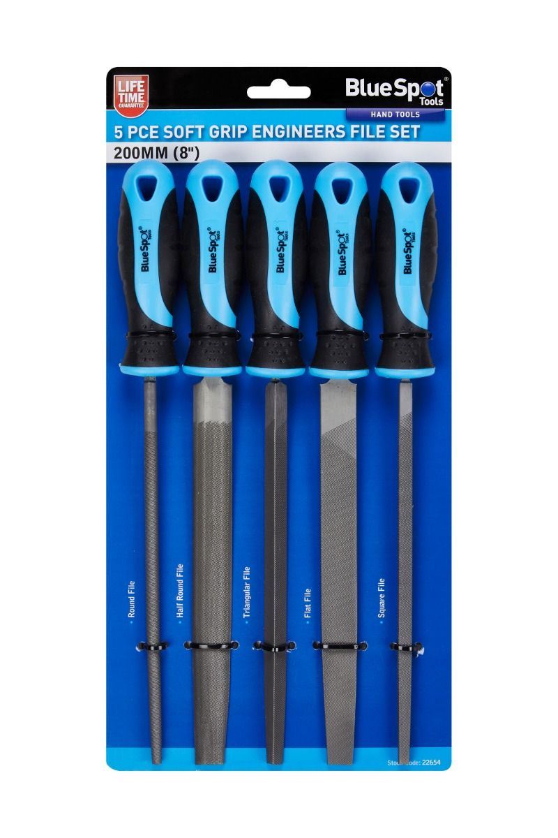BlueSpot 5 Piece 200mm (8") Soft Grip File Set ( 22654 )