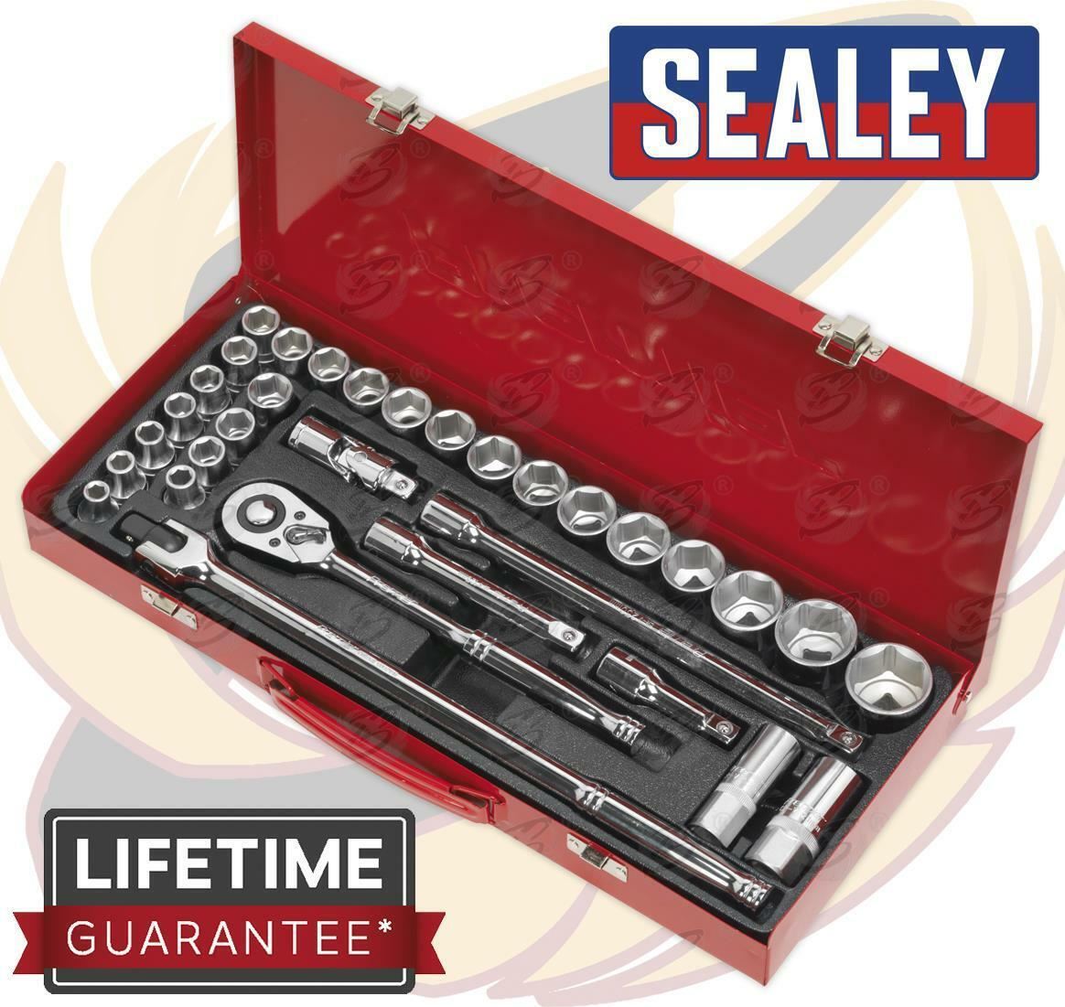 Sealey 32 Piece 1/2" Drive 6 Point Socket Set 8mm - 32mm ( AK693 )