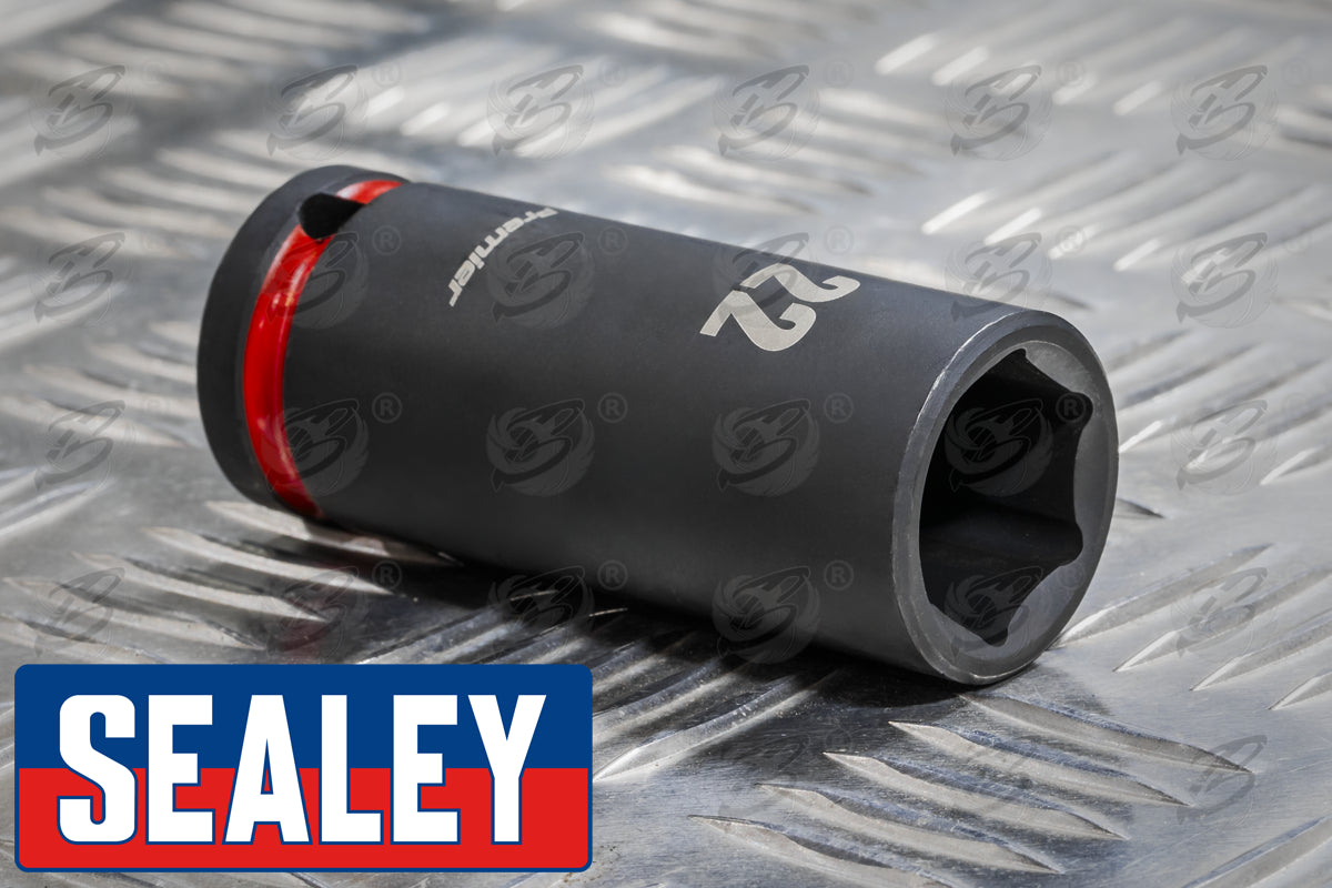 SEALEY 16PCS 1/2" DRIVE 6 POINT DEEP IMPACT SOCKETS 10MM - 32MM