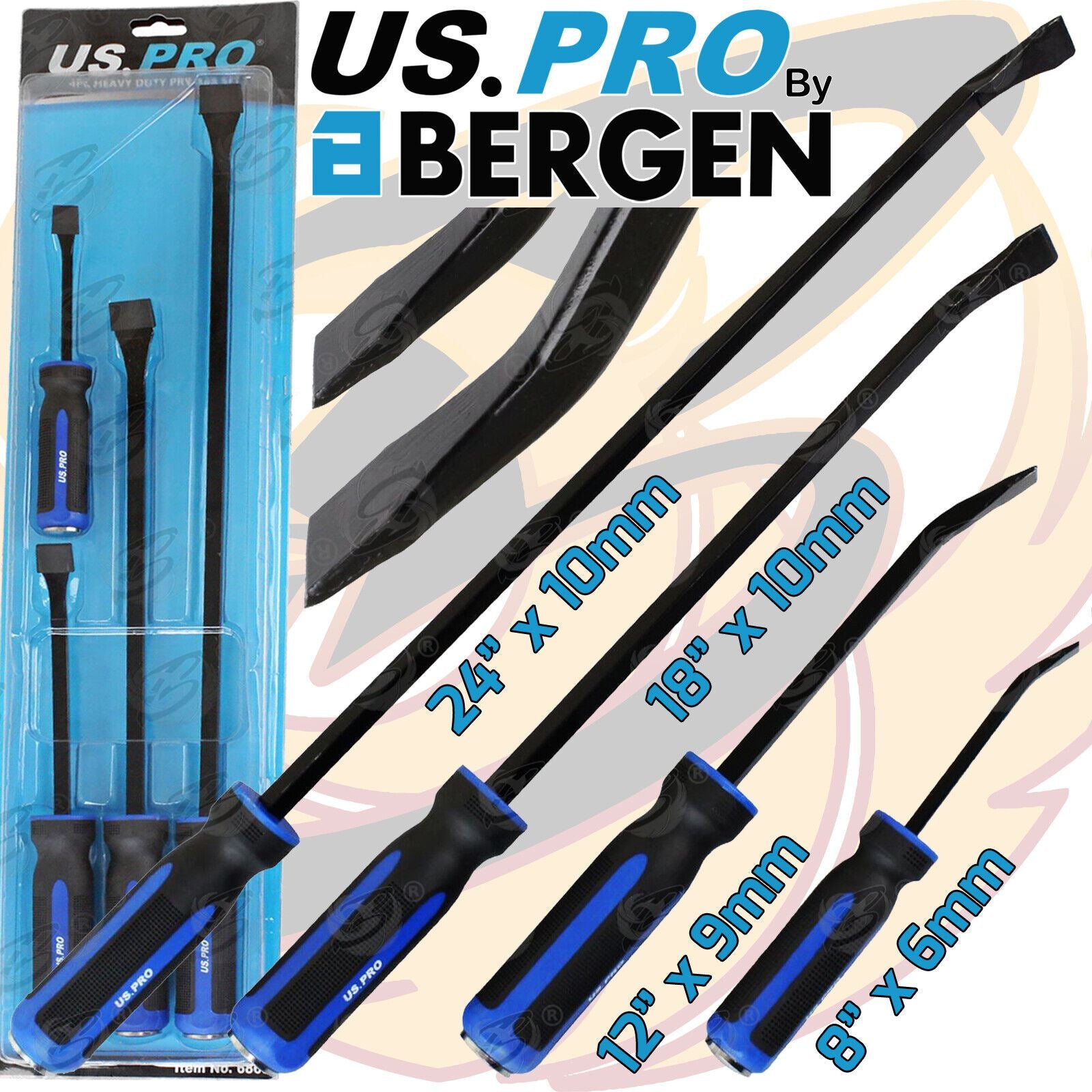 US PRO 4PCS HEAVY DUTY PRY BAR SET