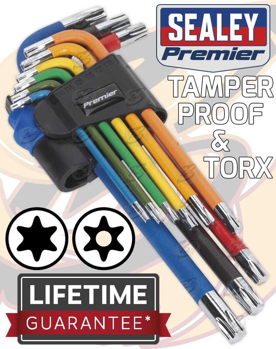 SEALEY 9PCS TORX & TAMPERPROOF TOX KEYS T10 - T50