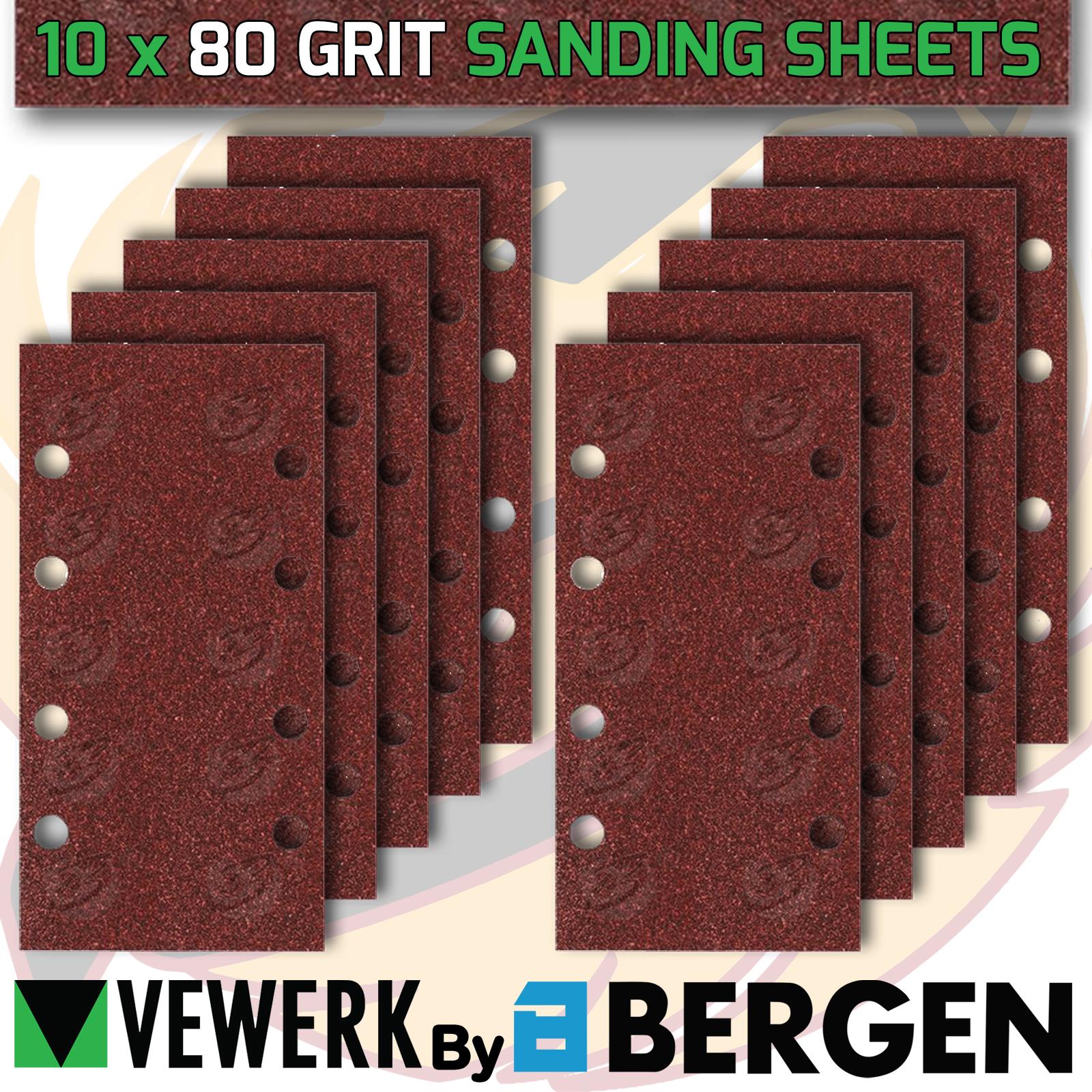 Vewerk 10 Piece 80 Grit Sanding Sheet 93mm x 190mm ( 8177 )