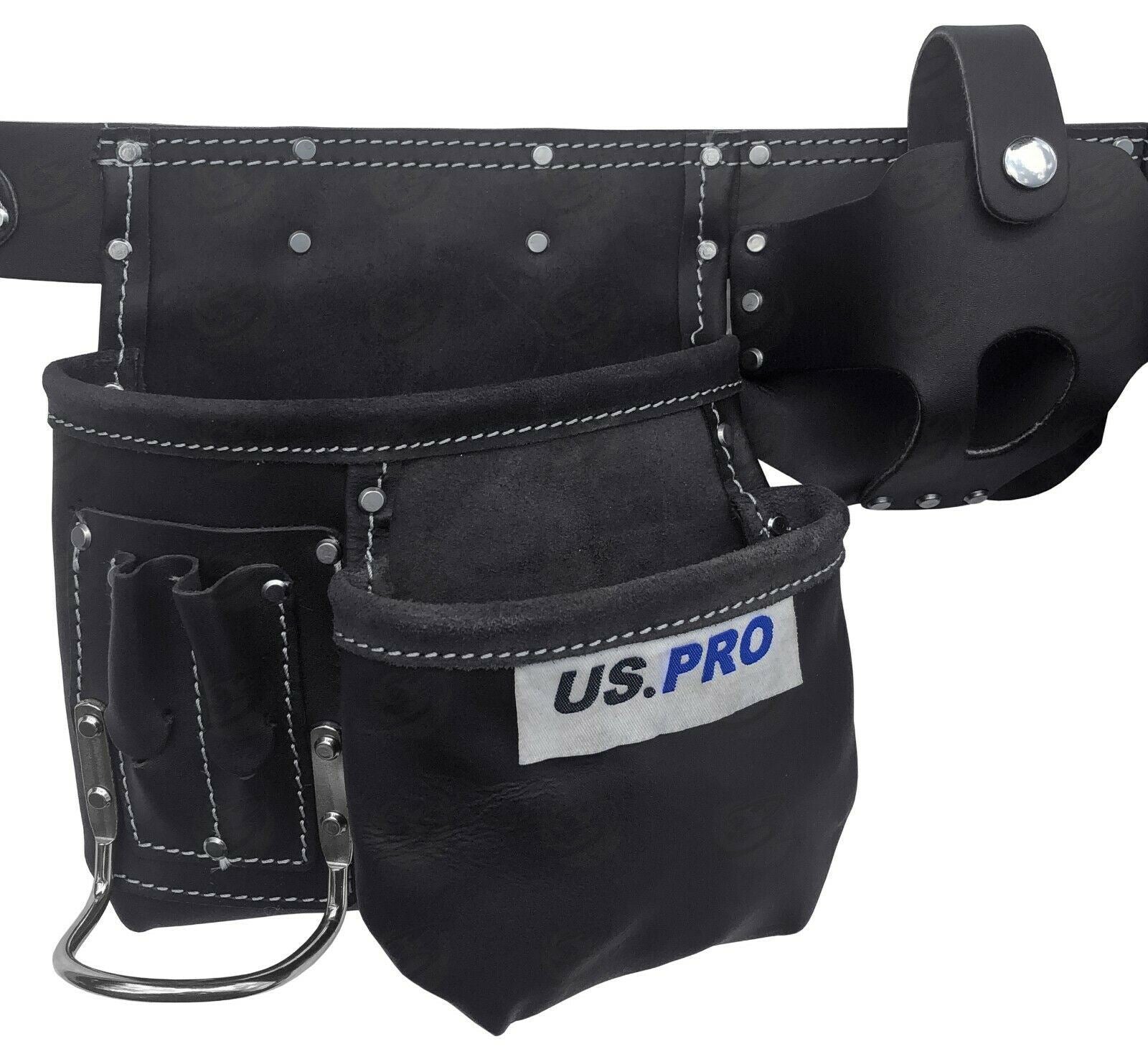 US PRO 11 POCKET DOUBLE LEATHER WORK BELT