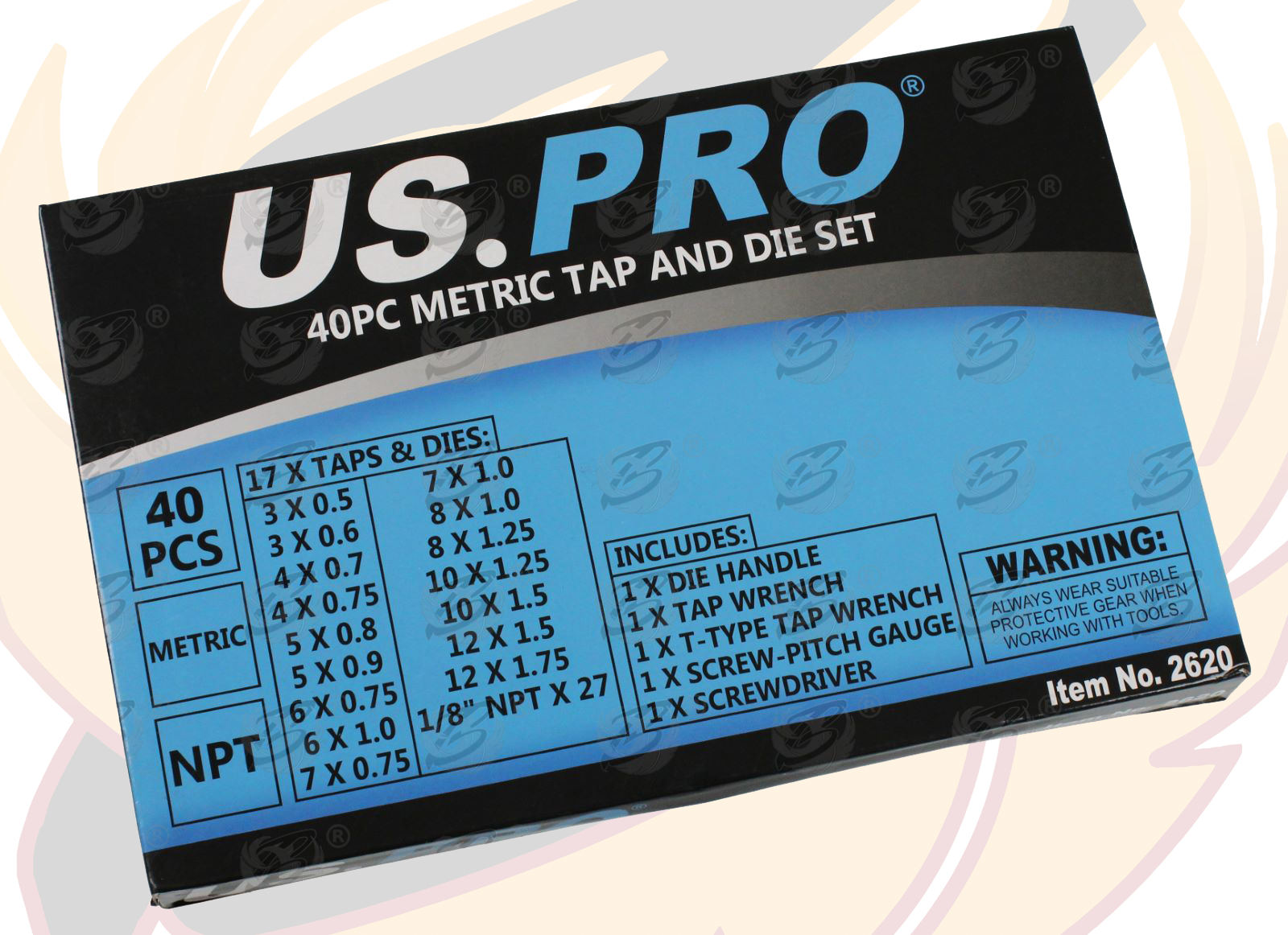 US Pro 40 Piece Metric Tap And Die Set 2620