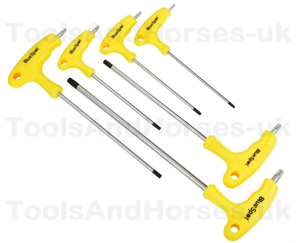 BlueSpot 6 Piece Magnetic T Handle Torx Key Set T10 - T40 12183