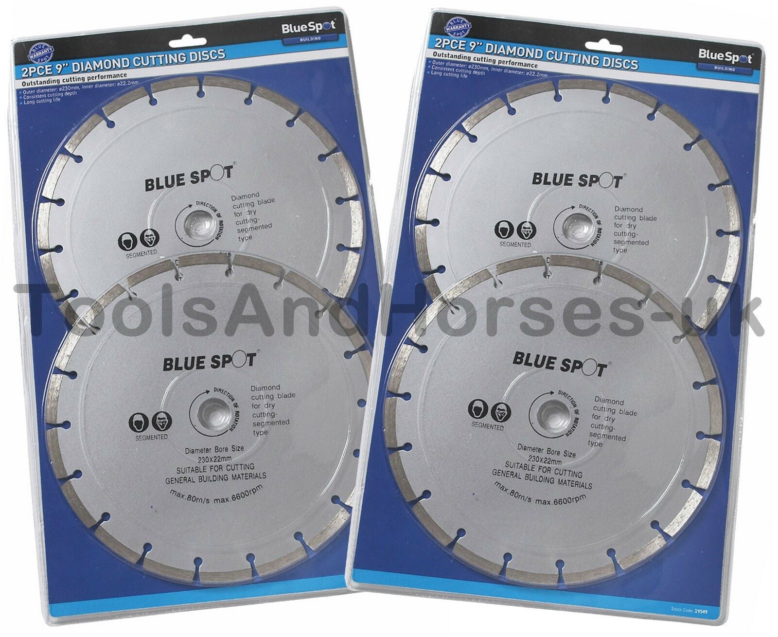 BLUESPOT 4PCS 9" ( 230MM ) DIAMOND CUTTING DISCS