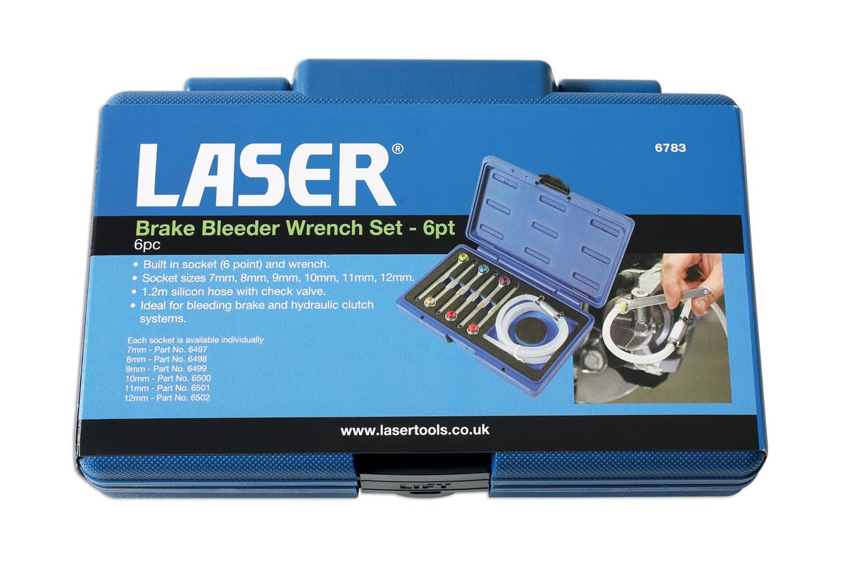 Laser 7 Piece Brake Bleeder Wrench Set (7mm - 12mm) 6783
