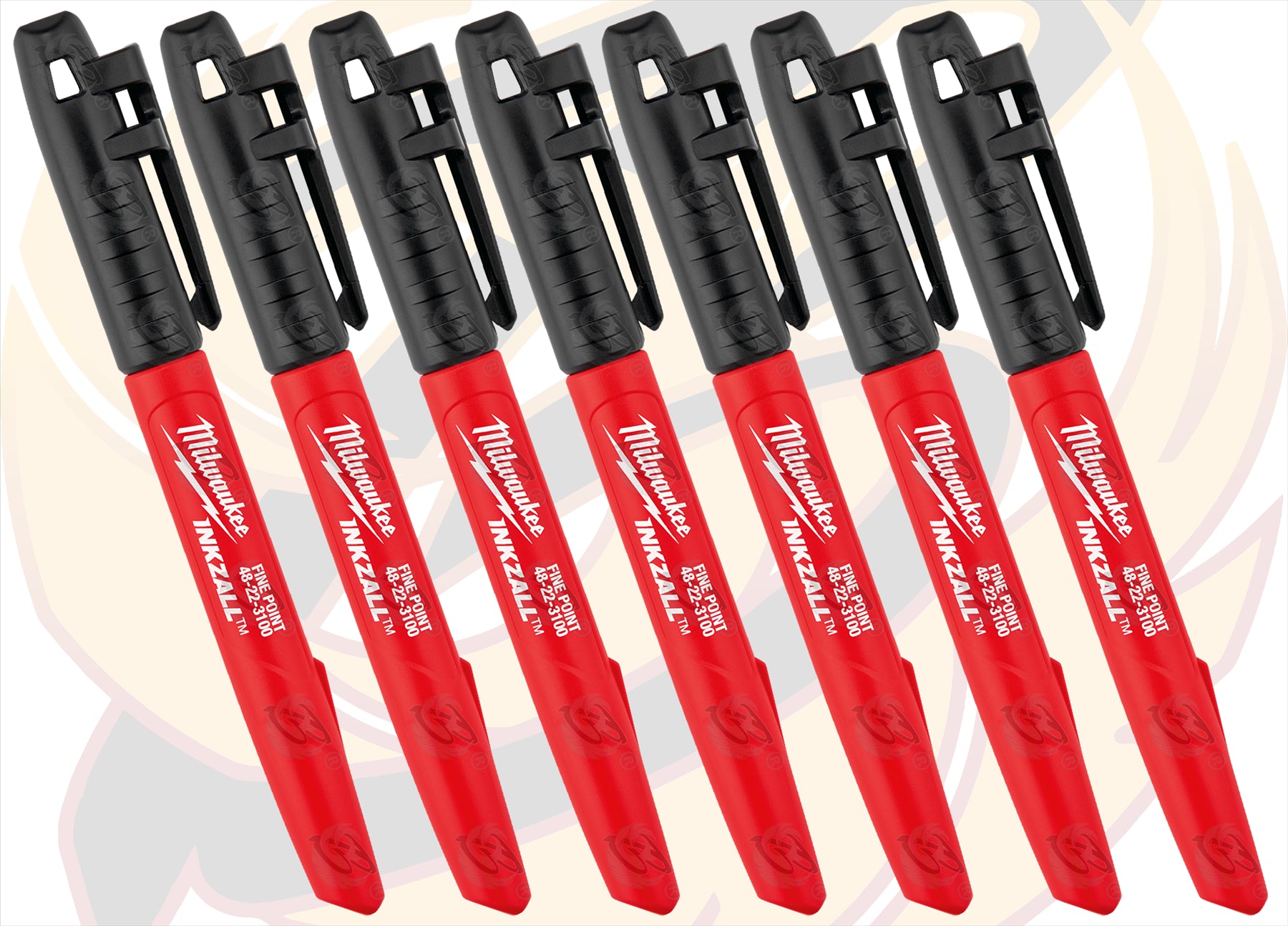 MILWAUKEE INKZALL 1mm ALL SURFACE MARKER PEN ( x7 )