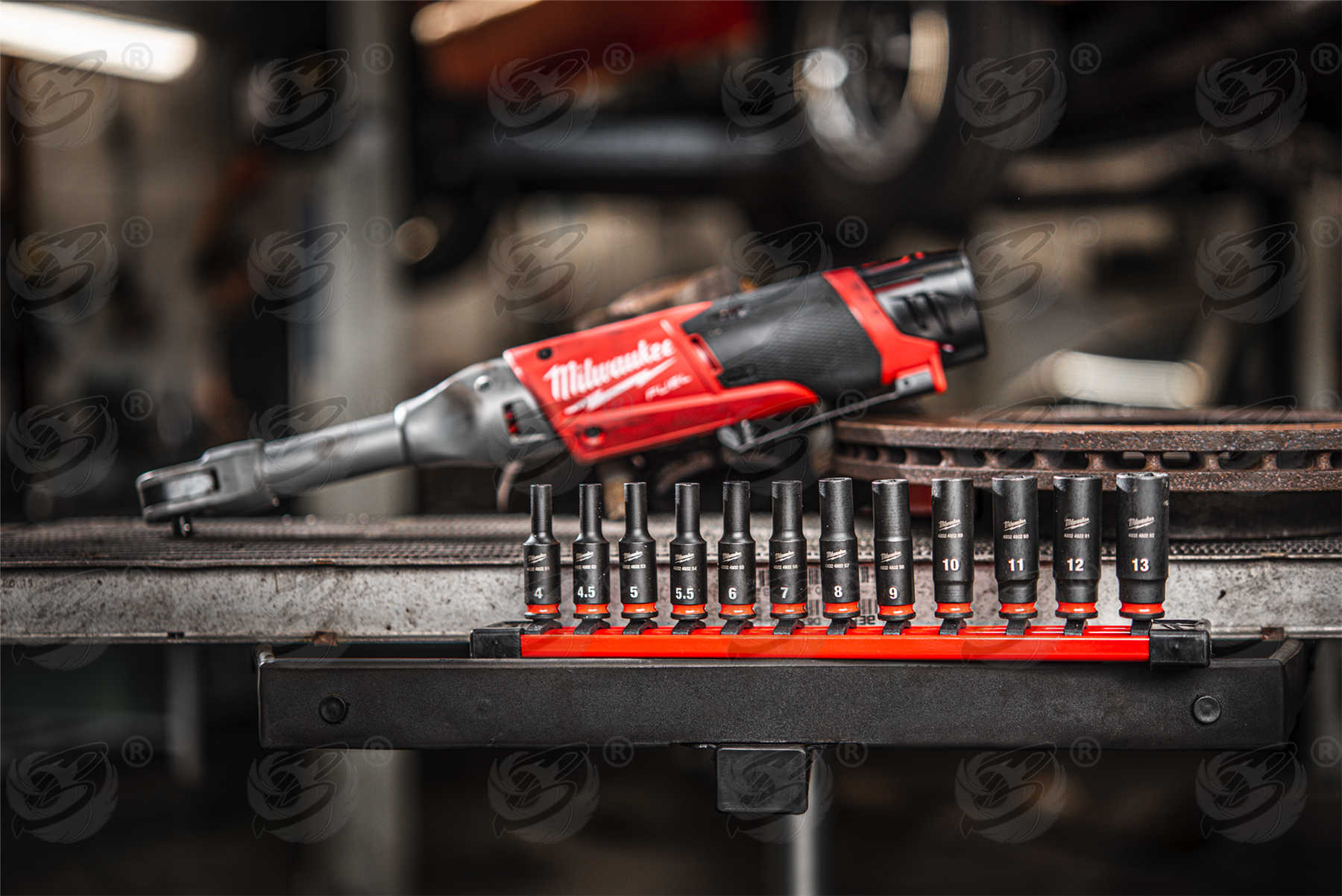 Milwaukee 12 Piece 1/4" Drive 6 Point Deep Impact Sockets 4mm - 13mm ( Shockwave Impact Duty ) ( 4932480453 )